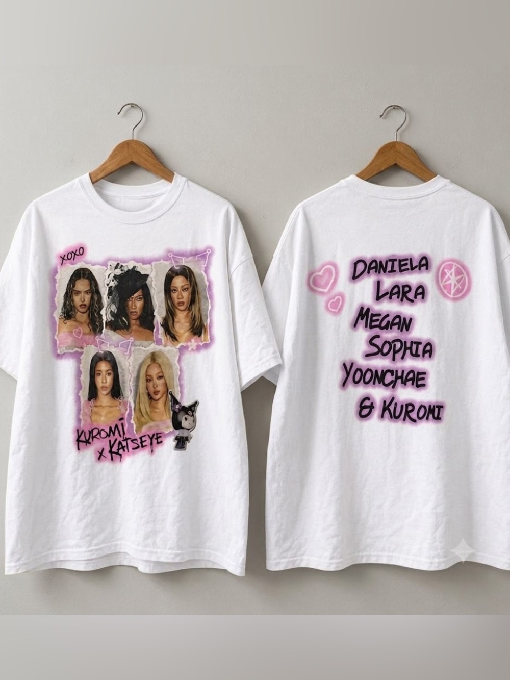 Katseye x Kuromi Sanrio Collab Y2k Airbrush Graphic Tee - Gildan 5000